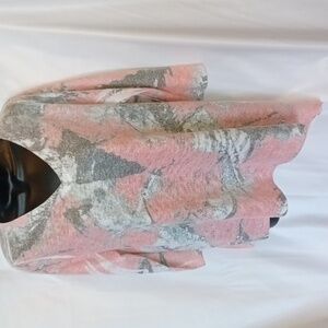 Chalet et ceci Oversized Pink & Gray Assymetrical Hem Tunic Top, Size M